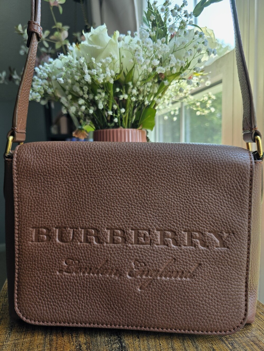 Burberry Small Burleigh Pebbled Leather Crossbody Bag